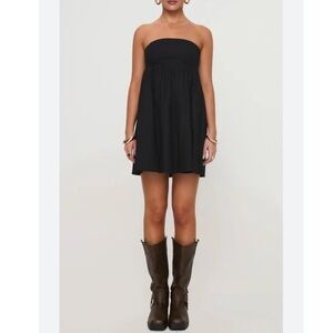 Princess Polly Osment Strapless Black Mini Dress New!